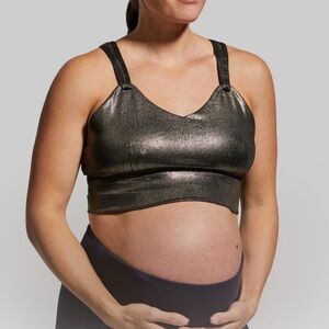 Milk and Muscles Gold digger maternity sports bra